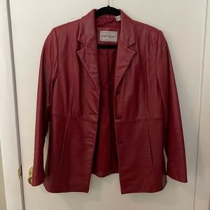 Red Leather Blazer